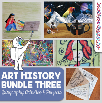 Preview of Art History Workbook Bundle 3: 5 Famous Artist Biography Units:Middle School Art