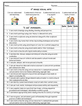 Preview of Art "I can..." statements, Student Tracking