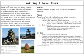Preview of Art In Nature: Cairn/ Rock Piling activity
