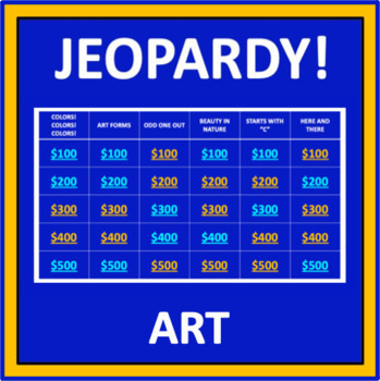 Preview of Art Jeopardy - an interactive game