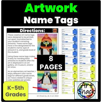 Preview of Art Labels: for displaying artworks-Google Slides & PDF File included.