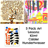 Art Lesson 3 Bundle Art History Klimt Calder and Hundertwa