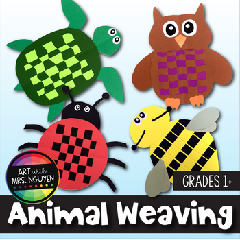 Preview of Elementary Art Lesson: Animal Paper Weaving