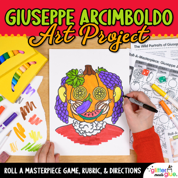 Preview of Giuseppe Arcimboldo Fruit Faces Art Lesson: Renaissance Project & Art Sub Plans