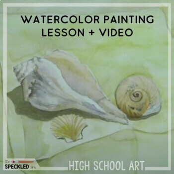 Preview of Observational Watercolor Painting Lesson with video demo. Editable documents