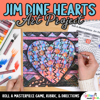 Preview of Jim Dine Hearts Art Lesson: Valentine's Day Pop Art Heart Project & Sub Plans