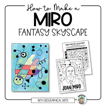Preview of Elementary Art Lesson • Miro Skyscapes • Famous Artist • Mixed Media Lesson