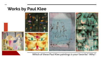 Preview of Art Lesson - PAUL KLEE (1st-3rd)