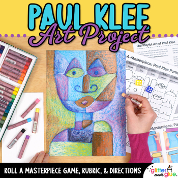Preview of Paul Klee Portrait Art Lesson: Oil Pastel Art Project, Exit Slips, & Art Rubric