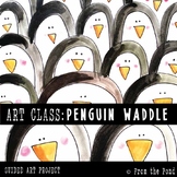 Art Lesson - Penguin Waddle - Drawing +Painting