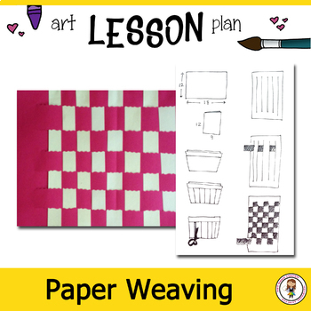 Preview of Art Lesson Plan. Elementary Art. Introduction to Weaving with Powerpoint