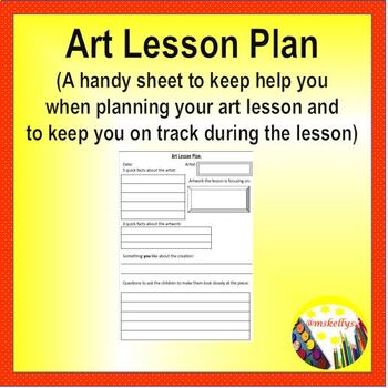 Preview of Art Lesson Plan Sheet