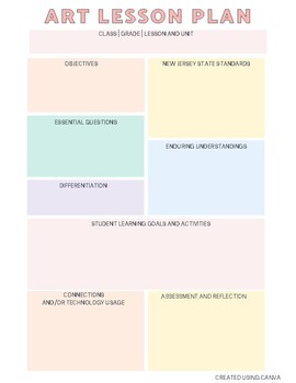 Preview of Art Lesson Plan Template
