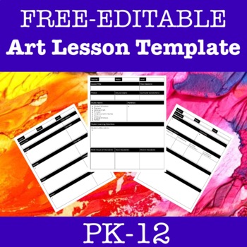 Preview of Art Lesson Plan Template