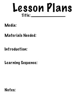 Preview of Art Lesson Plan Template Printable