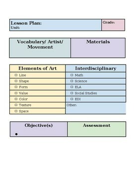 Art lesson plans by age or grade or level.