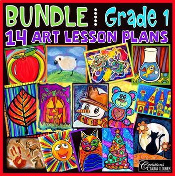 Preview of Art Lesson Plans Bundle : Grade 1 Visual Art