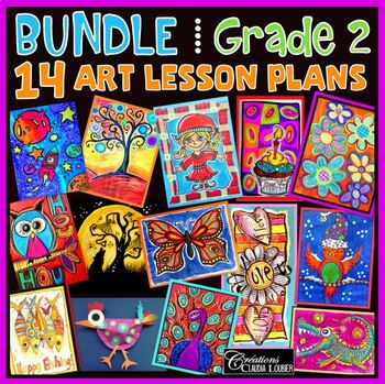 Preview of Art Lesson Plans Bundle : Grade 2 Visual Art