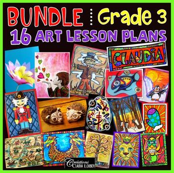 Preview of Art Lesson Plans Bundle : Grade 3 Visual Art