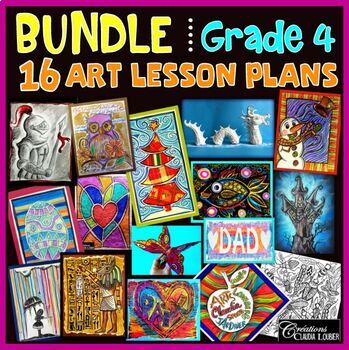 Preview of Art Lesson Plans Bundle : Grade 4 Visual Art