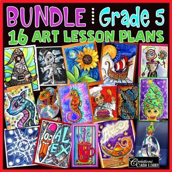 Preview of Art Lesson Plans Bundle : Grade 5 Visual Art