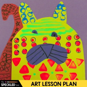 Preview of Art Lesson Teaching Pattern with Laurel Burch. Elementary Lesson Plan