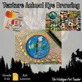 Art Lesson - Texture Animal Eye Drawing - Color Pencil Tec