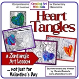 Art Lesson Valentine's Day Zentangle Drawing Heart Tangles