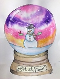 Art Lesson: Watercolor and Ink Winter Snow Globe Project