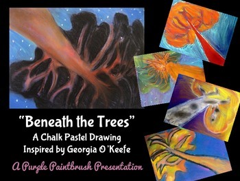 Preview of Art Lesson for Kids: Pastel Tree Drawing Inspired by Georgia O'Keeffe