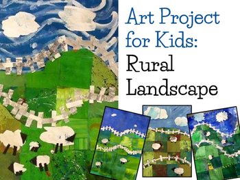 Preview of Art Lesson for Kids: Rural Landscape Collage