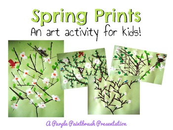 Preview of Art Lesson for Kids: Spring Blossom Prints