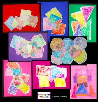 Art Lesson for Kindergarten Geometric Shapes Design | TpT