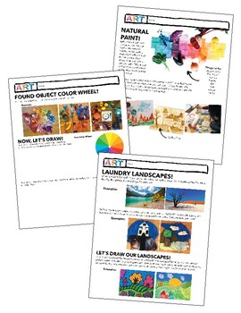 Preview of Art Lessons Distance Learning Virtual Worksheets Activities