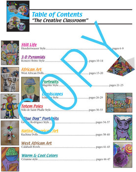 Preview of Art Lessons - "the creative classroom" Book - common core content