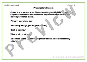 Preview of Art Like Montessori 4: Colours