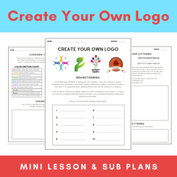 Preview of Art Mini-Lesson: Create Your Own Logo Design Project & Sub Plans