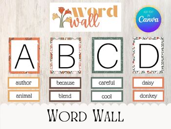 Preview of Art Nouveau Word Wall, Autumn Word Wall, Fall Word Wall, Fall Classroom Decor