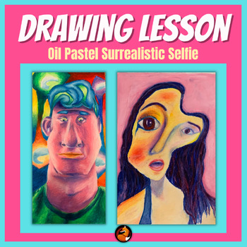 Preview of Art Oil Pastel Surrealistic Selfie Portrait Drawing Middle and High School Art