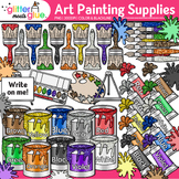 Art Painting Supplies Clipart: Art Class Tools, Materials 