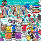 Art Painting Supplies Clipart: Art Class Tools, Materials 