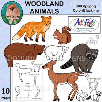 Preview of Art Parts: Woodland Animals - Templates and Clip Art