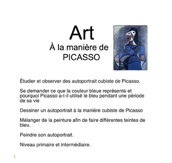 Preview of Interactive Notebook Art Picasso Période Bleue