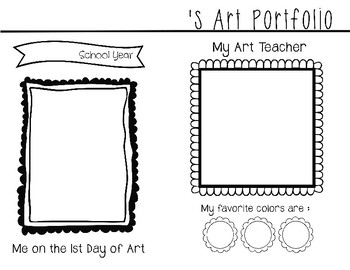 Art Portfolio Cover Page by Party Everyday in the Art Room