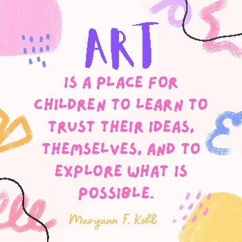 Art Poster- Maryann Kohl Quote by Art with Mrs Loux | TPT