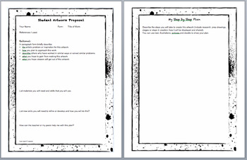 Preview of Art Process and Reflection Worksheets
