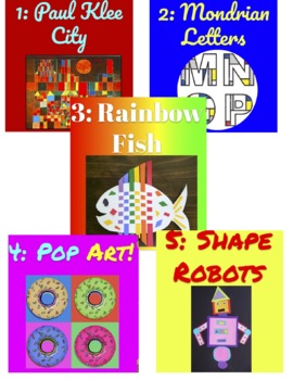 Preview of Art Project Bundle- Paul Klee, Piet Mondrian, Rainbow Fish, Pop Art, Robots