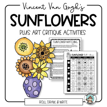 Preview of Sunflower Drawing • Integrated Art Lesson • Van Gogh's Sunflowers