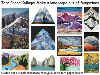 Preview of Art Project Landscape Example: Torn Magazine Collage (Sub Lesson)