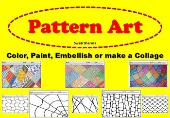 Preview of Pop Art, Pattern Art Coloring Pages, Art Sub Plan, Calming Coloring Pages